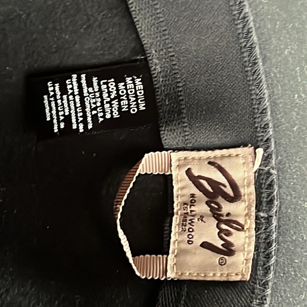 Bailey of Hollywood hat leather strap black felt poet - Picture 6 of 7